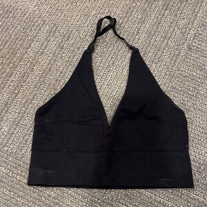 SHEIN Black Halter Crop Top